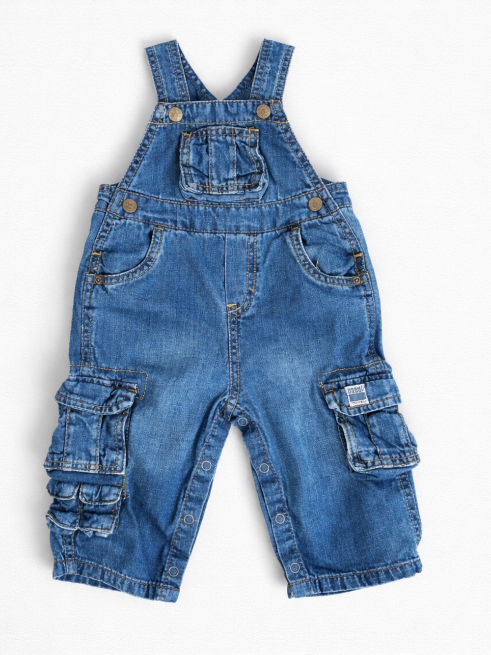 The Children’s Place 6-9 Months Blue Denim Cargo Overalls